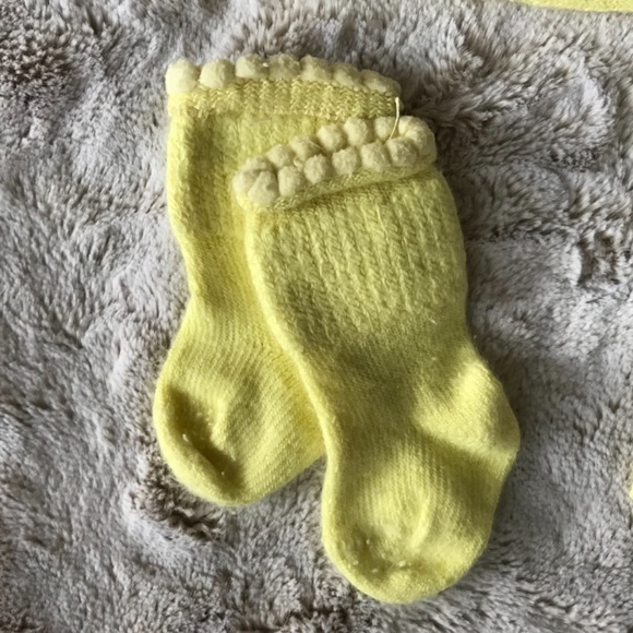 Turbo 3 Pc Knit Baby Sweater, Bonnet & Sock Set - Picture 2 of 7